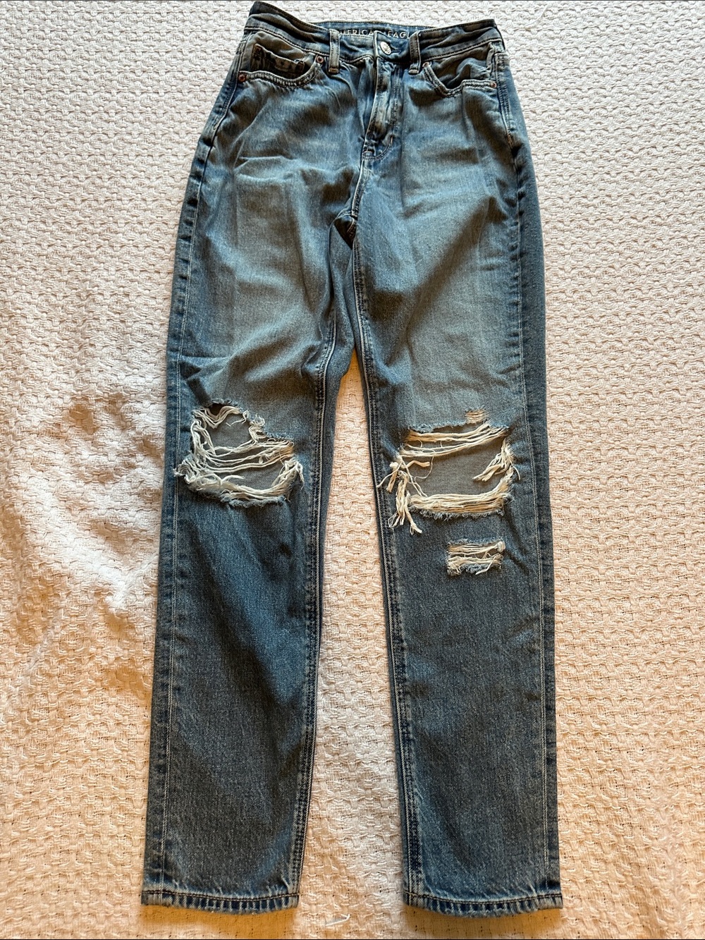 American Eagle Outfitters Distressed Straight-Leg Jeans